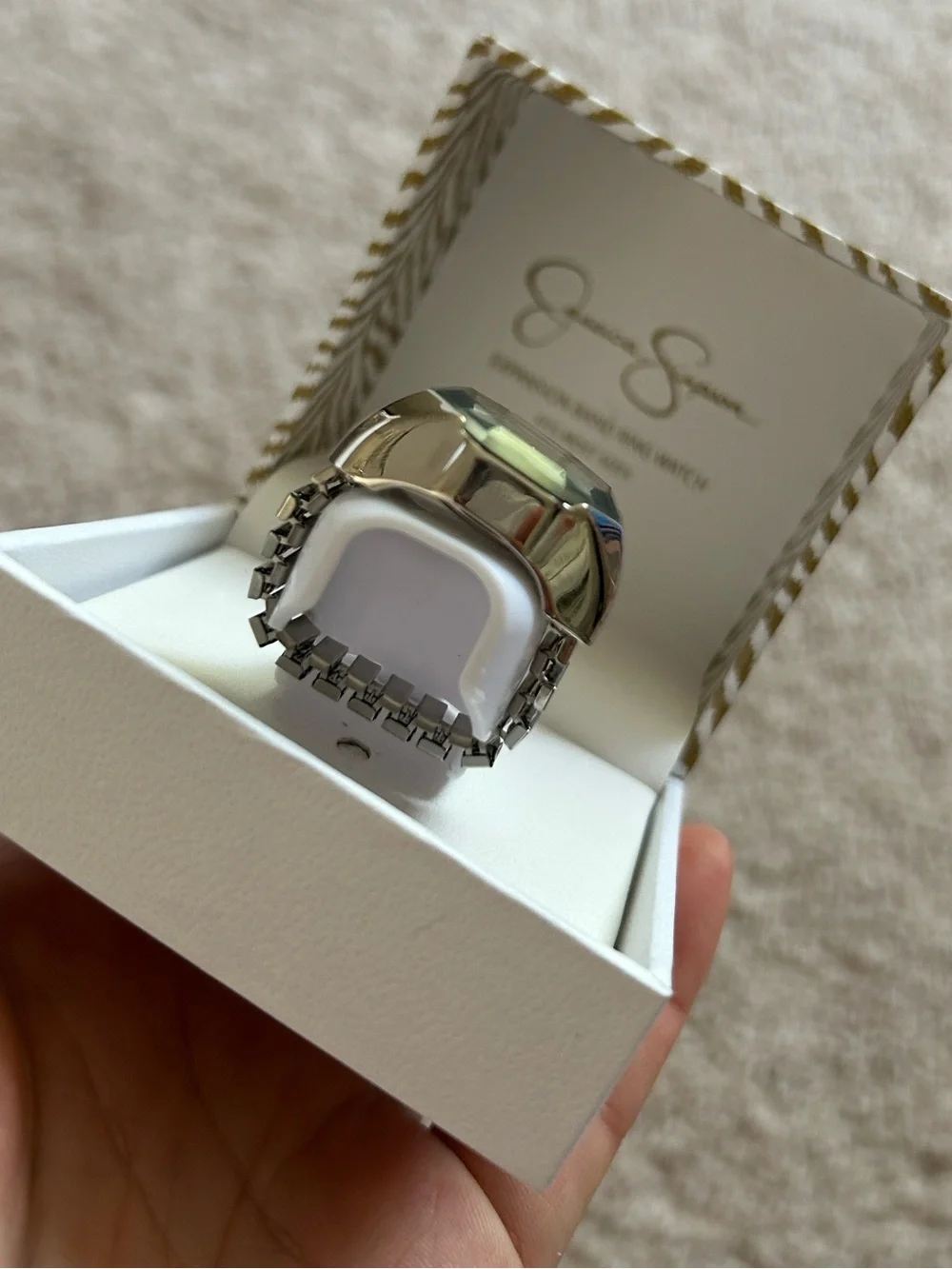 Jessica Simpson elastic ring watch